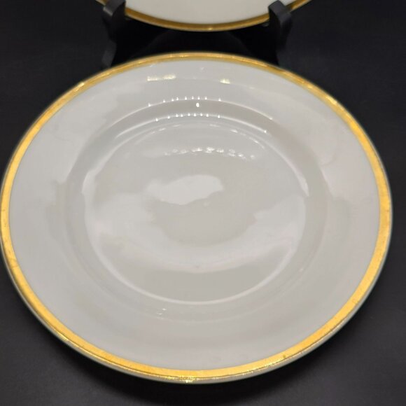 Paul Muller Selb Bavaria White Gold Porcelain Lunch Plates Set Of 2 CM2120 - Picture 3 of 5